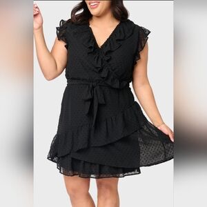 Elegant Black Ruffle Dress XXL Gibson